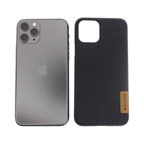 Чехол Apple iPhone 11 Pro, черный кожа 1-satelonline.kz
