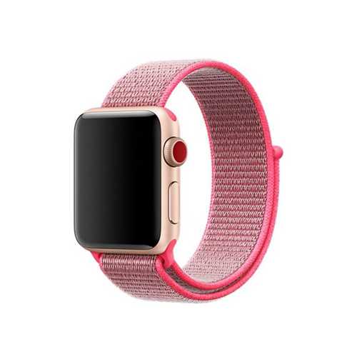 Ремешок Apple Watch 42-44mm Woven Nylon Sport Loop Band, темно-розовый 1-satelonline.kz