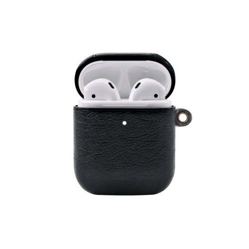 Unique design case for Apple AirPods, Кожаный черный 1-satelonline.kz