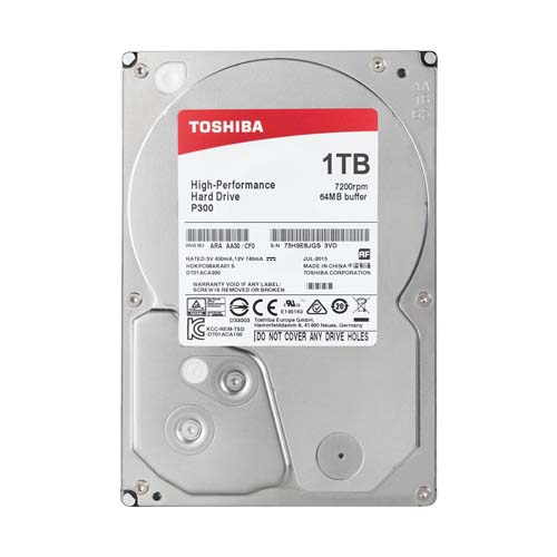 Жёсткий диск HDD 1Tb Toshiba P300 SATA6Gbs 7200rpm 64Mb 3, 5" HDWD110UZSVA 1-satelonline.kz