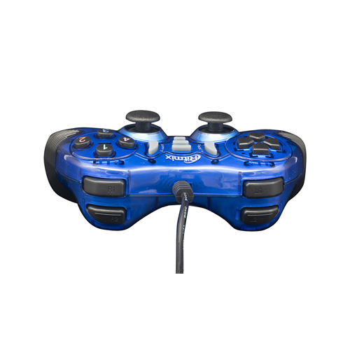 Геймпад Ritmix GP-007 Blue, gamepad, 17 buttons + 2 sticks, vibro, PC, USB, 1.5m cable, blue 4