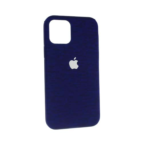 Чехол Apple iPhone 12 силиконовый, синий ткань 1-satelonline.kz