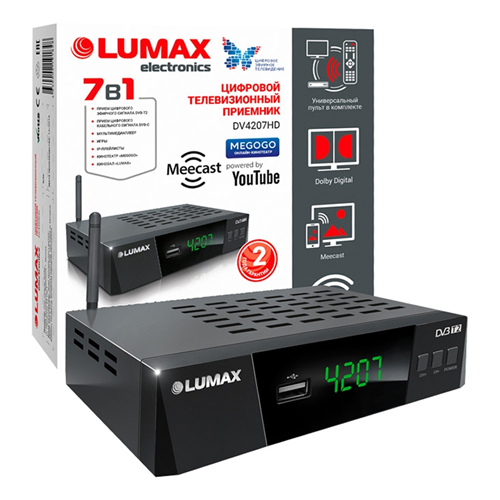 Спутниковый ресивер LUMAX DV4207HD DVB-T2 черный 3