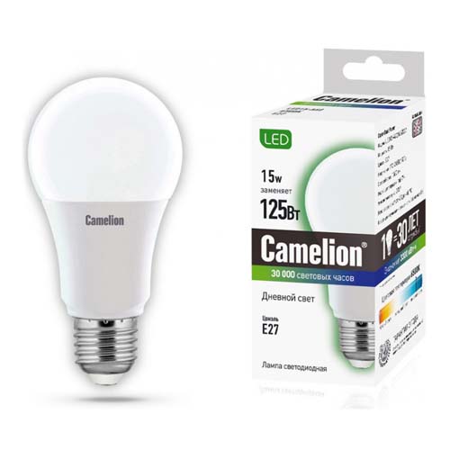 Эл. лампа светодиодная Camelion LED15-A60/845/E27, Холодный 2