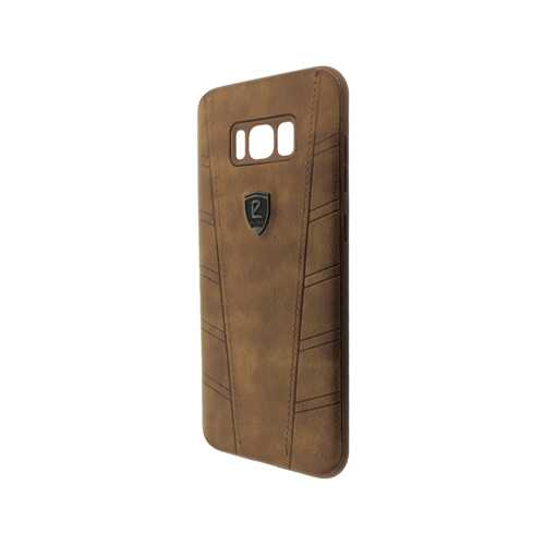 Чехол Puloka Samsung Galaxy S8+, силиконовый, кожзам, коричневый 1-satelonline.kz