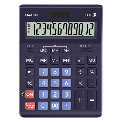 Калькулятор настольный CASIO GR-12-BU-W-EP синий 1-satelonline.kz