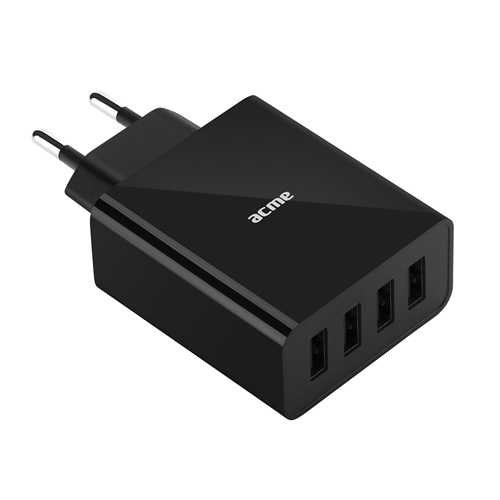 Сетевое зарядное устройство ACME CH207 wall charger AC100-240 V 5A, 4 USB 3