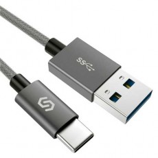 Кабель USB (Syncwire) Type-C, 1m, плетенный нейлон, серый