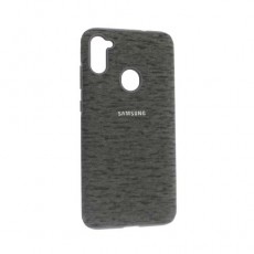 Чехол Samsung Galaxy A11 силиконовый, серый ткань