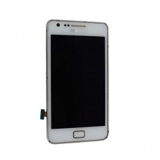 Дисплей Samsung Galaxy S2 GT-i9100, с передней панелью и с сенсором, белый (White) (с разбора)