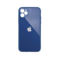 Стеклянный чехол с гелевой основой iPhone 11 Pro синий