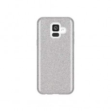 Чехол Samsung Galaxy A6 2018 гелевый, серебро блеск