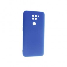 Силиконовый чехол Soft Touch с микрофиброй для Xiaomi Redmi Note 9 синий BoraSCO
