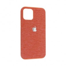 Чехол Apple iPhone 12 силиконовый, коралловый ткань