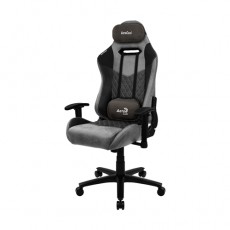 Игровое компьютерное кресло, Aerocool, DUKE Ash Black, Искусственная кожа AeroSuede, (Ш)69*(Г)70*(В)125 (135) см, Чёрно-Серый