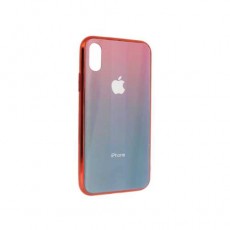 Чехол Apple iPhone X/XS, силиконовый, хамелеон красно-синий