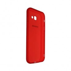 Чехол Samsung A720/Galaxy A7(2017), гелевый, красный-прозрачный