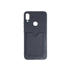 Case Xiaomi Redmi Note 7, silicone leather with card holder, черный