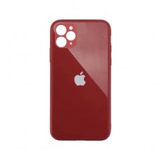 Стеклянный чехол с гелевой основой iPhone 11 Pro красный