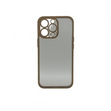 Чехол для IPhone 13Pro, Keephone прозрачный c золотистой окантовкой