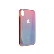 Чехол Apple iPhone XR, силиконовый, хамелеон красно-синий
