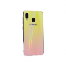 Чехол Samsung Galaxy A40 (2019) силиконовый, хамелеон светло-желтый+бордовый