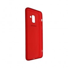 Чехол Samsung Galaxy A8 Plus, гелевый, красный-прозрачный