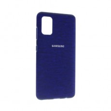 Чехол Samsung Galaxy A41 силиконовый, синий ткань