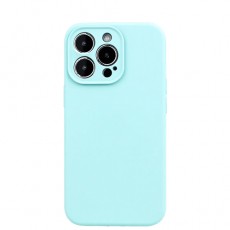 Чехол для IPhone 13Pro, силиконовый, светло бирюзовый, с защитой камеры