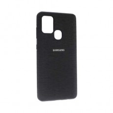 Чехол Samsung Galaxy A21s силиконовый, черный ткань