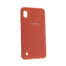 Чехол Samsung Galaxy A10 силиконовый, коралловый ткань
