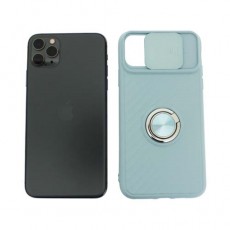 Чехол Apple iPhone 11 Pro Max силиконовый, голубой защита для камеры