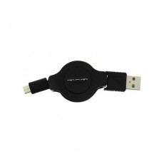 Кабель USB Micro-USB рулетка чёрный