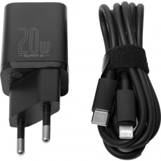 Адаптер Baseus 20W compact quick charger черный  (Дубликат - качественная копия)