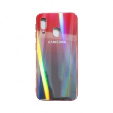 Чехол Samsung Galaxy A40 (2019) силиконовый, хамелеон красно-синий