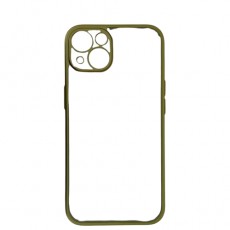 Чехол для IPhone 13, Keephone прозрачный c золотистой окантовкой