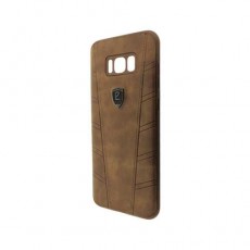 Чехол Puloka Samsung Galaxy S8+, силиконовый, кожзам, коричневый
