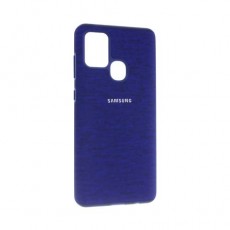 Чехол Samsung Galaxy A21s силиконовый, синий ткань