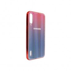 Чехол Samsung A50, силиконовый, хамелеон красно-синий