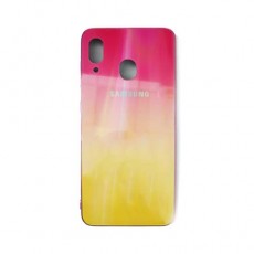 Чехол Samsung Galaxy A20 (2019) силиконовый, хамелеон розовый-желтый