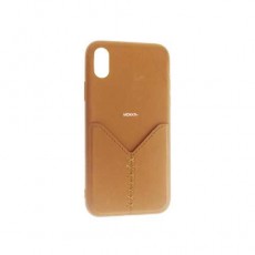 Чехол Mokkfi Apple iPhone X/XS, кожзам, коричневый