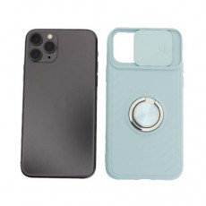 Чехол Apple iPhone 11 Pro силиконовый, голубой защита для камеры