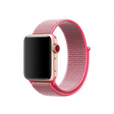 Ремешок Apple Watch 42-44mm Woven Nylon Sport Loop Band, темно-розовый
