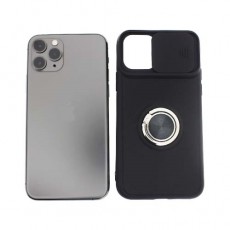Чехол Apple iPhone 11 Pro силиконовый, черный защита для камеры