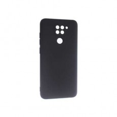 Силиконовый чехол Soft Touch с микрофиброй для Xiaomi Redmi Note 9 черный BoraSCO