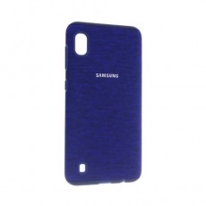 Чехол Samsung Galaxy A10 силиконовый, синий ткань