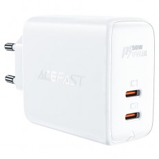 Зарядное устройство Acefast A29 PD50W GaN (USB-C+USB-C) dual port (EU), белый