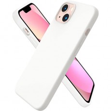 Чехол для IPhone 13, силиконовый белый, с защитой камеры