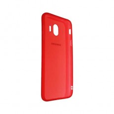 Чехол Samsung Galaxy J4 (2018), гелевый, красный-прозрачный