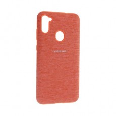 Чехол Samsung Galaxy A11 силиконовый, коралловый ткань